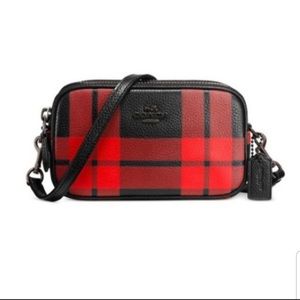 Coach Red Plaid Crossbody Mini Bag - NWT